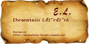 Ehrenstein Lóránt névjegykártya